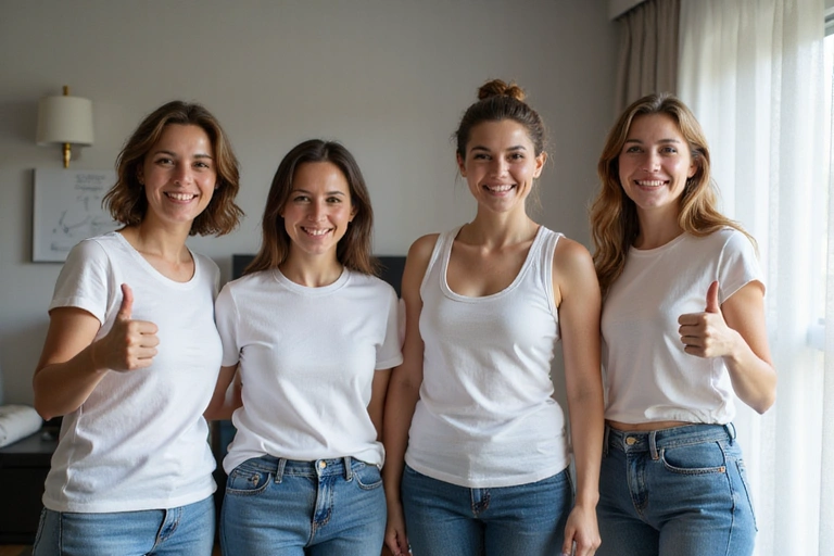 Boldog és elégedett ügyfelek mosolyognak és felemelik a hüvelykujjukat, miután sikeresen elérték egészségügyi céljaikat az Egeszutlifecv segítségével.